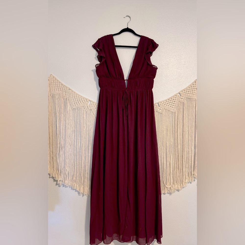 Maroon chiffon dress